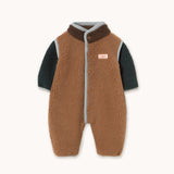 Tiny Cottons - Colour Block sherpa one-piece - light brown - baby | Scout & Co
