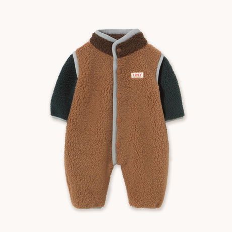 Tiny Cottons - Colour Block sherpa one-piece - light brown - baby | Scout & Co