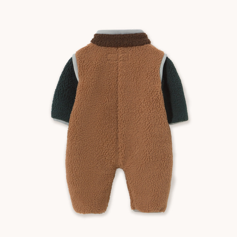 Tiny Cottons - Colour Block sherpa one-piece - light brown - baby | Scout & Co