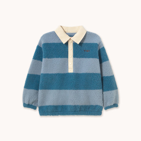 Tiny Cottons - Blue Stripes sherpa collar sweatshirt | Scout & Co