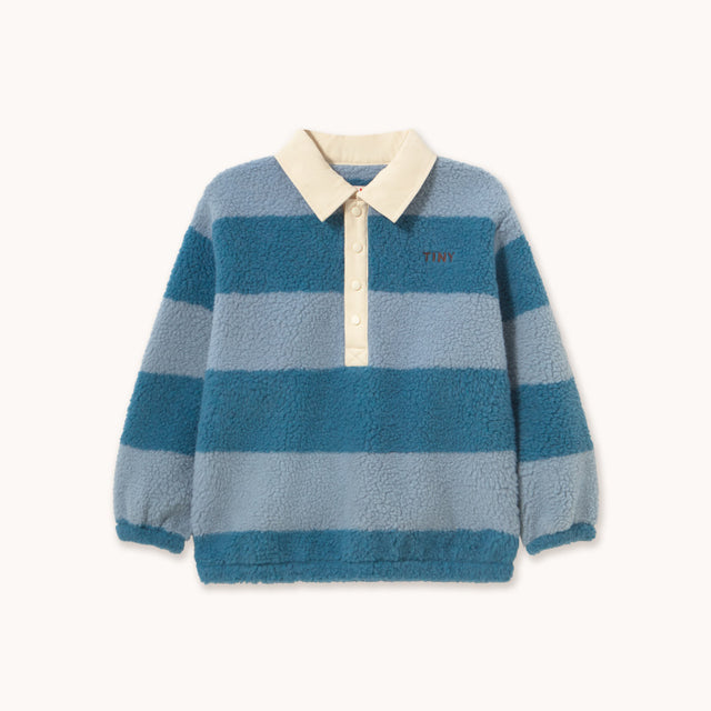 Tiny Cottons - Blue Stripes sherpa collar sweatshirt | Scout & Co