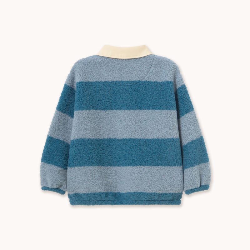Tiny Cottons - Blue Stripes sherpa collar sweatshirt | Scout & Co