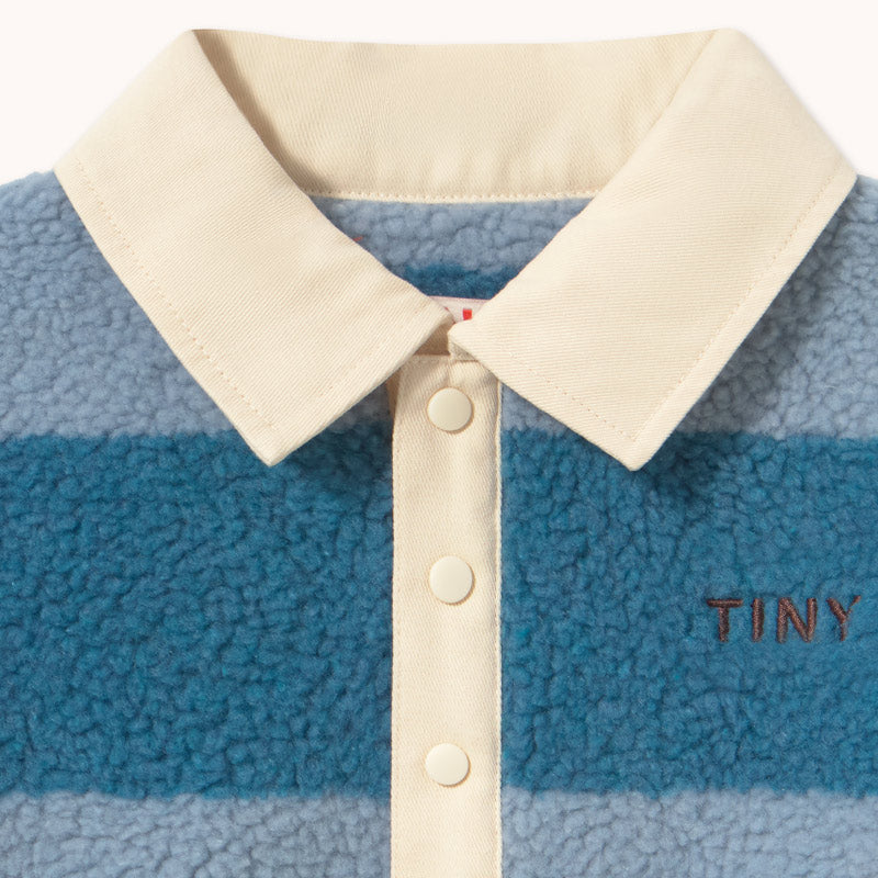 Tiny Cottons - Blue Stripes sherpa collar sweatshirt | Scout & Co