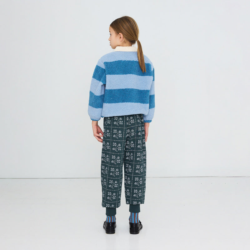 Tiny Cottons - Blue Stripes sherpa collar sweatshirt | Scout & Co
