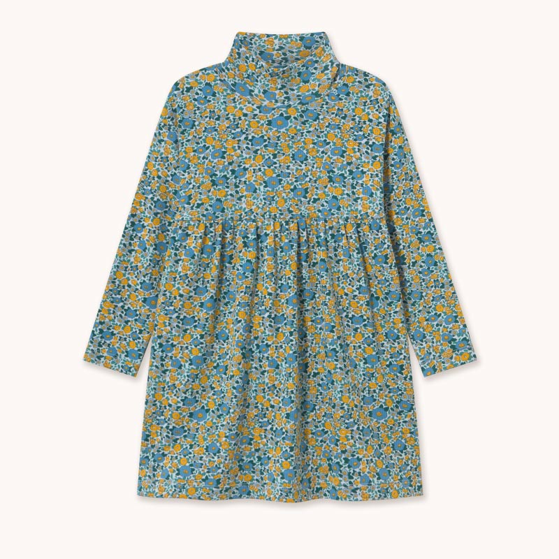 Tiny Cottons - Flower Pattern rib mockneck dress | Scout & Co