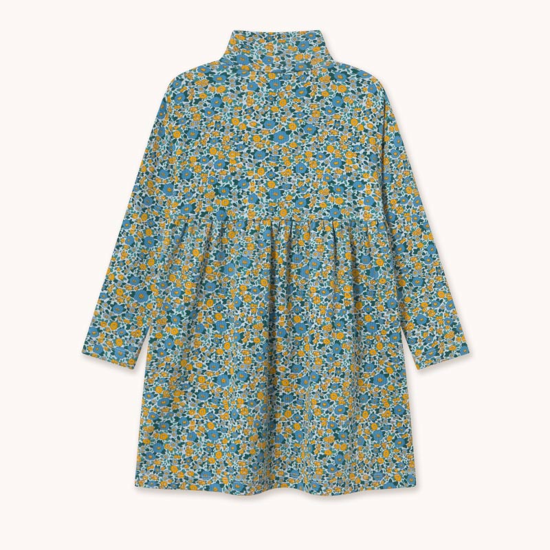 Tiny Cottons - Flower Pattern rib mockneck dress | Scout & Co