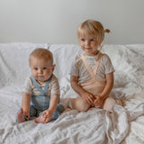 Silly Silas - Granny footed tights with braces - Silky Peach