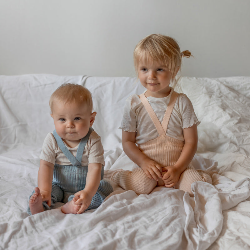 Silly Silas - Granny footed tights with braces - Silky Peach