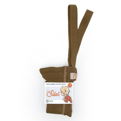 Silly Silas - Footed cotton tights with braces - Acorn Brown | Scout & Co