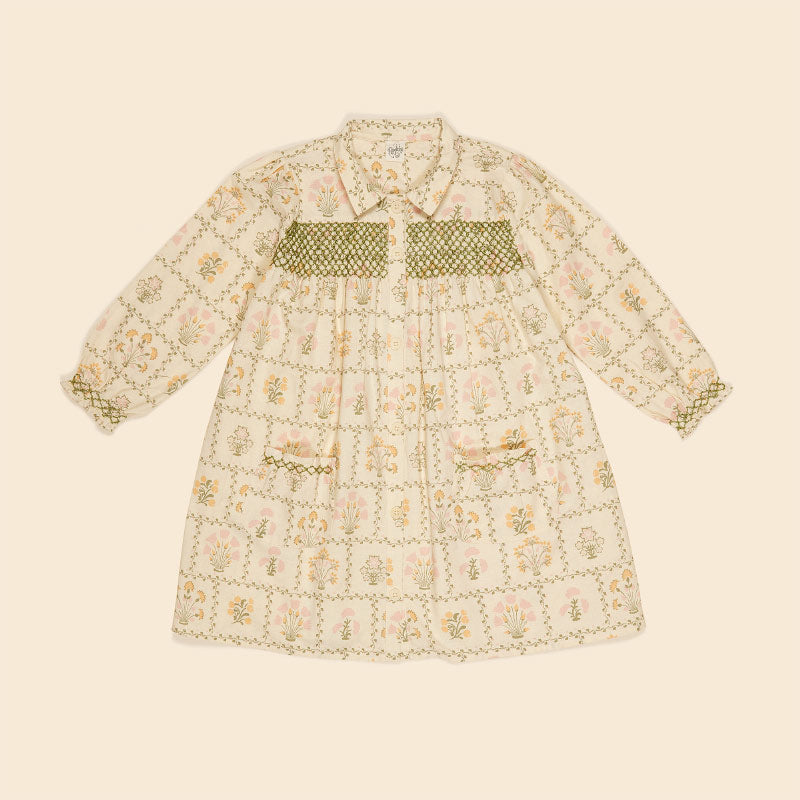 Apolina - Aline smock shirtdress - Cabin Quilt Floral Cream | Scout & Co