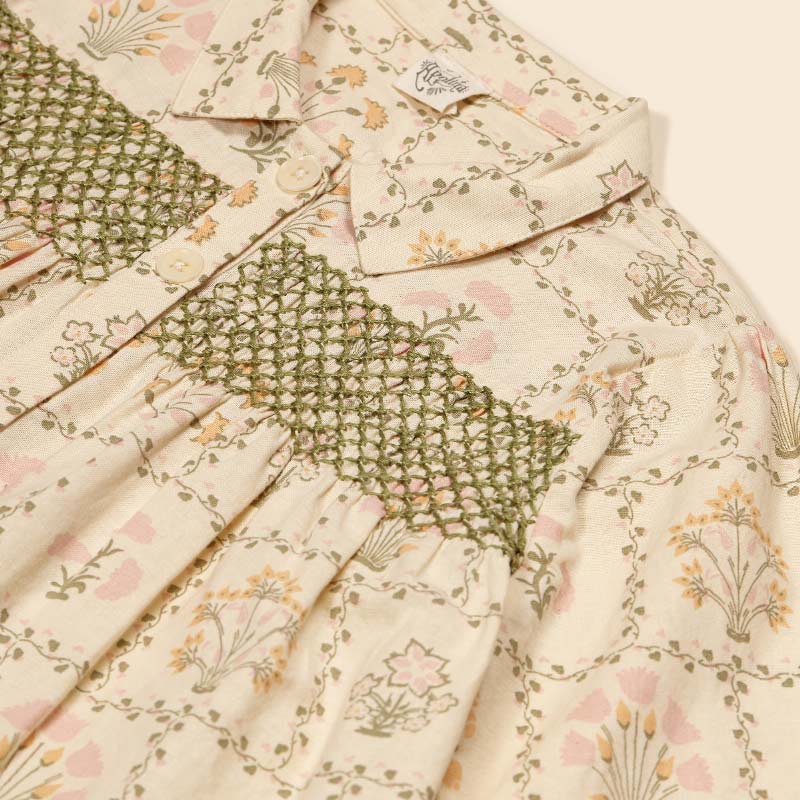 Apolina - Aline smock shirtdress - Cabin Quilt Floral Cream | Scout & Co