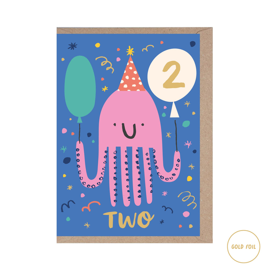 Rumble Cards - Octopus 2nd birthday card | Scout & Co