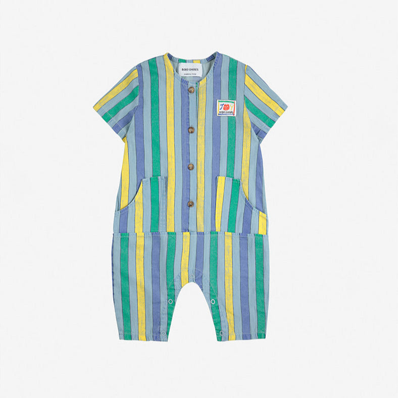 Bobo Choses - Multicolour Stripes denim overall - baby | Scout & Co