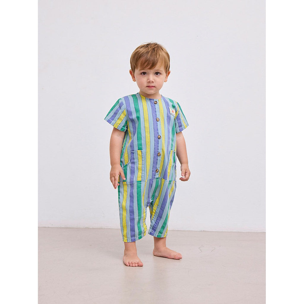 Bobo Choses - Multicolour Stripes denim overall - baby | Scout & Co