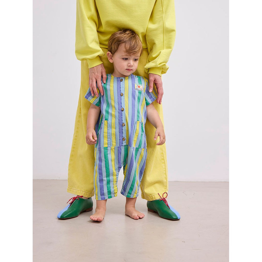 Bobo Choses - Multicolour Stripes denim overall - baby | Scout & Co