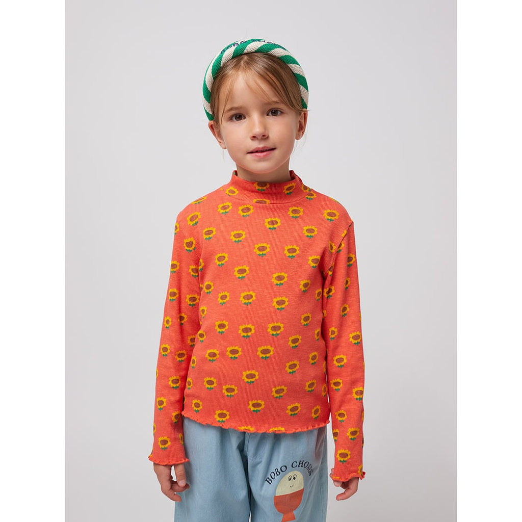 Bobo Choses - Sunflower all-over turtleneck T-shirt | Scout & Co