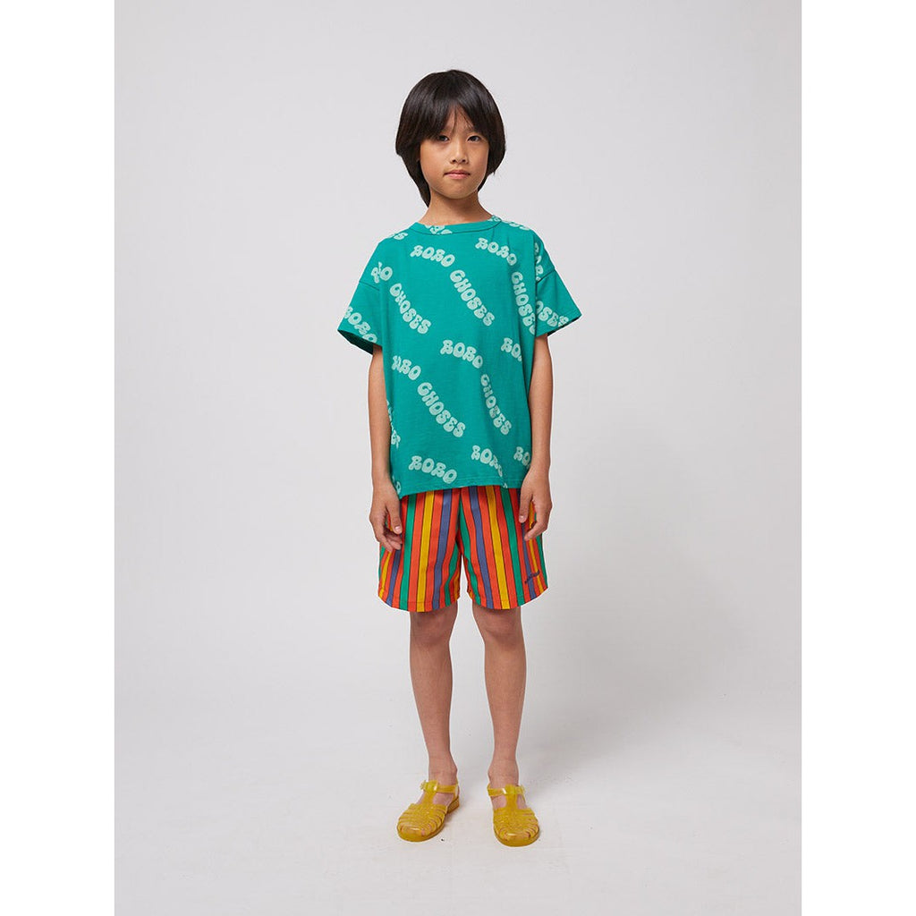 Bobo Choses - Wavy Bobo Choses all-over short-sleeve T-shirt - green | Scout & Co