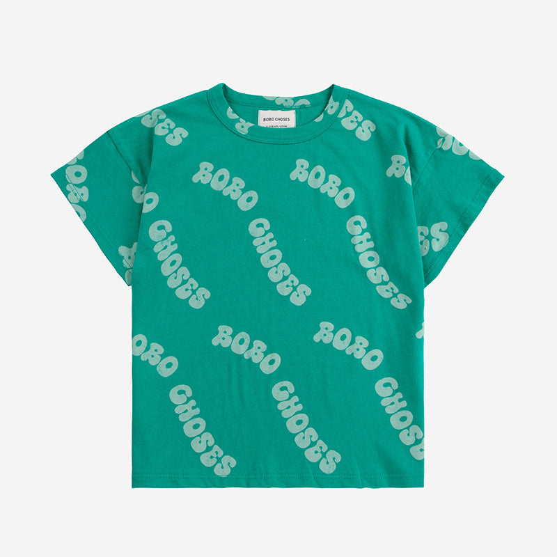 Bobo Choses - Wavy Bobo Choses all-over short-sleeve T-shirt - green | Scout & Co