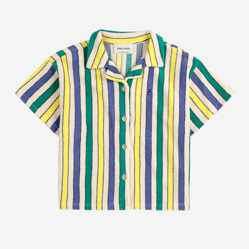 Bobo Choses - Multicolour stripes terry cloth shirt | Scout & Co