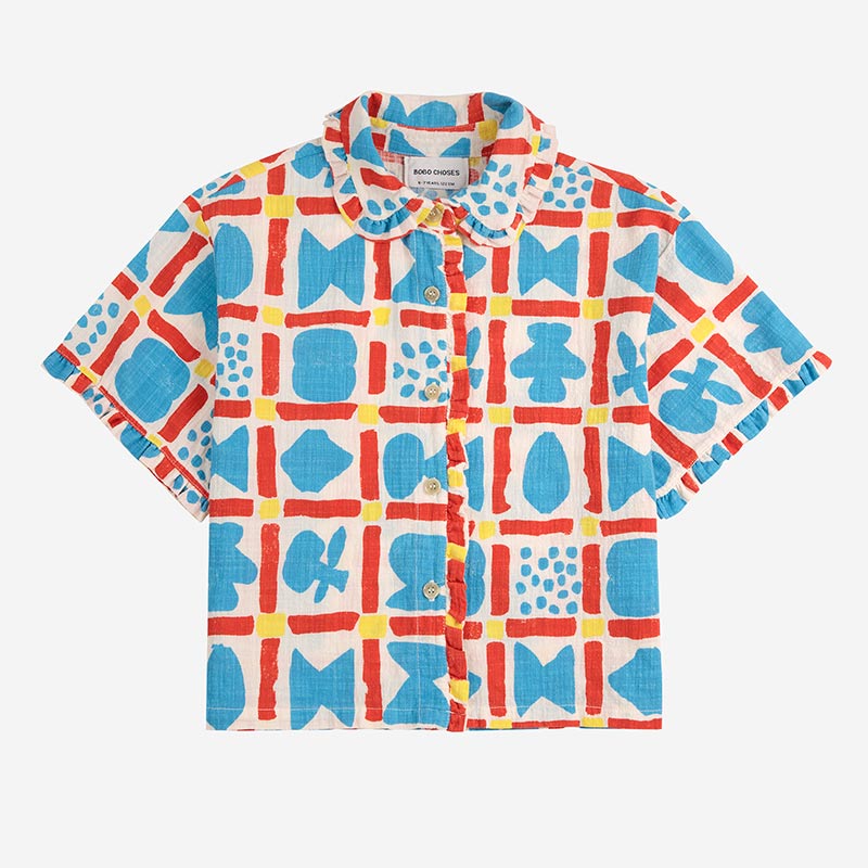 Bobo Choses - Geometric Game all-over woven shirt | Scout & Co