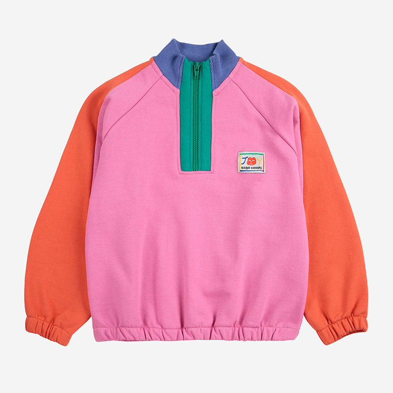 Bobo Choses - Smiling colour-block 1/4 zipped sweatshirt | Scout & Co