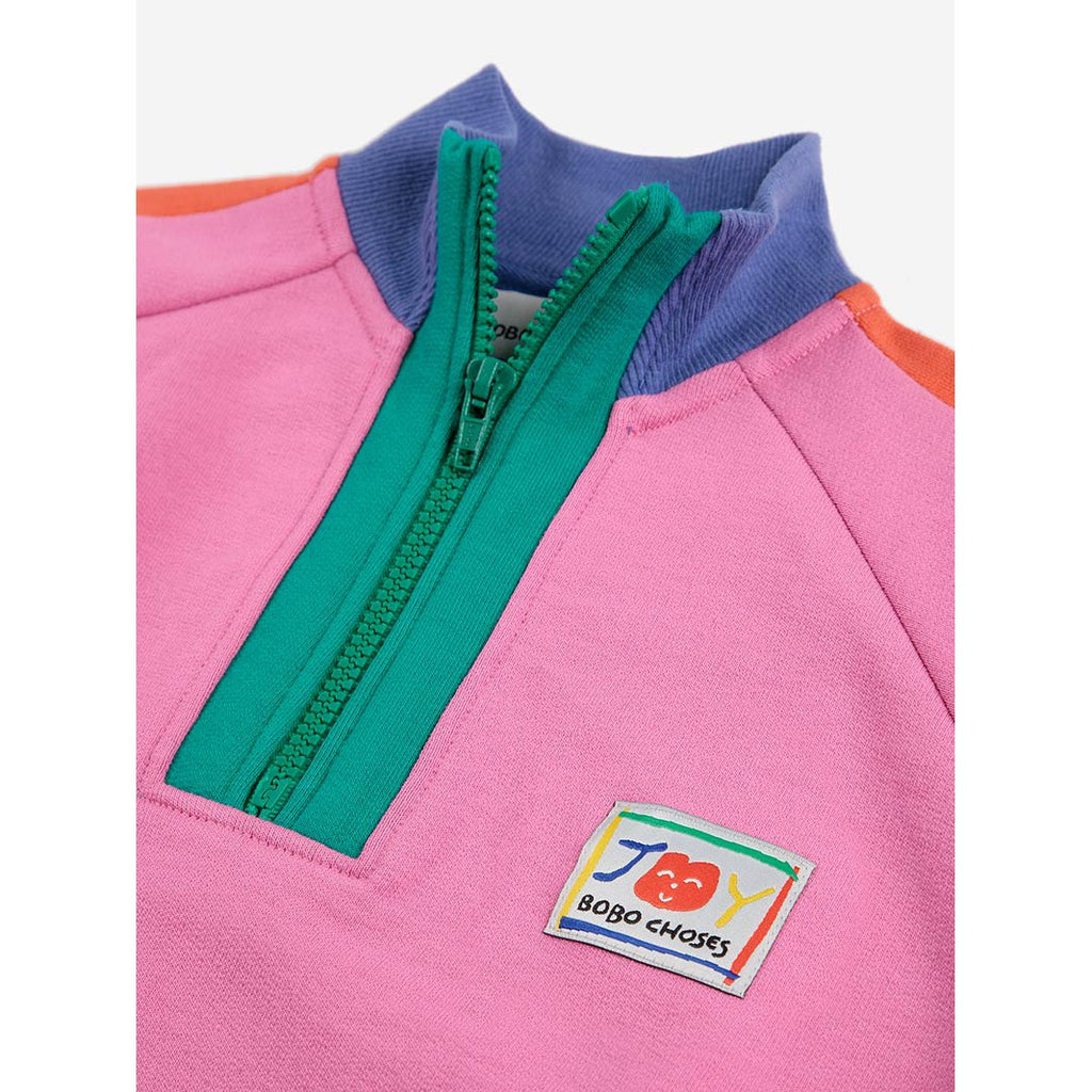 Bobo Choses - Smiling colour-block 1/4 zipped sweatshirt | Scout & Co