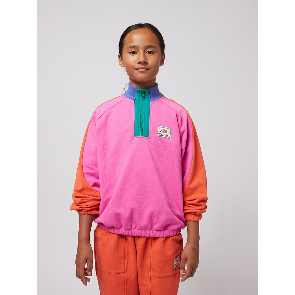 Bobo Choses - Smiling colour-block 1/4 zipped sweatshirt | Scout & Co