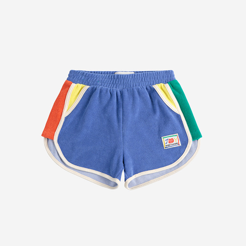 Bobo Choses - Smiling colour block terry shorts - blue | Scout & Co