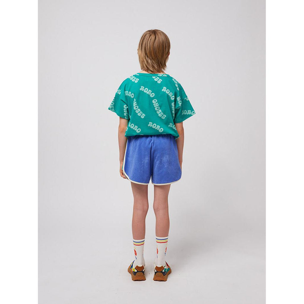 Bobo Choses - Smiling colour block terry shorts - blue | Scout & Co