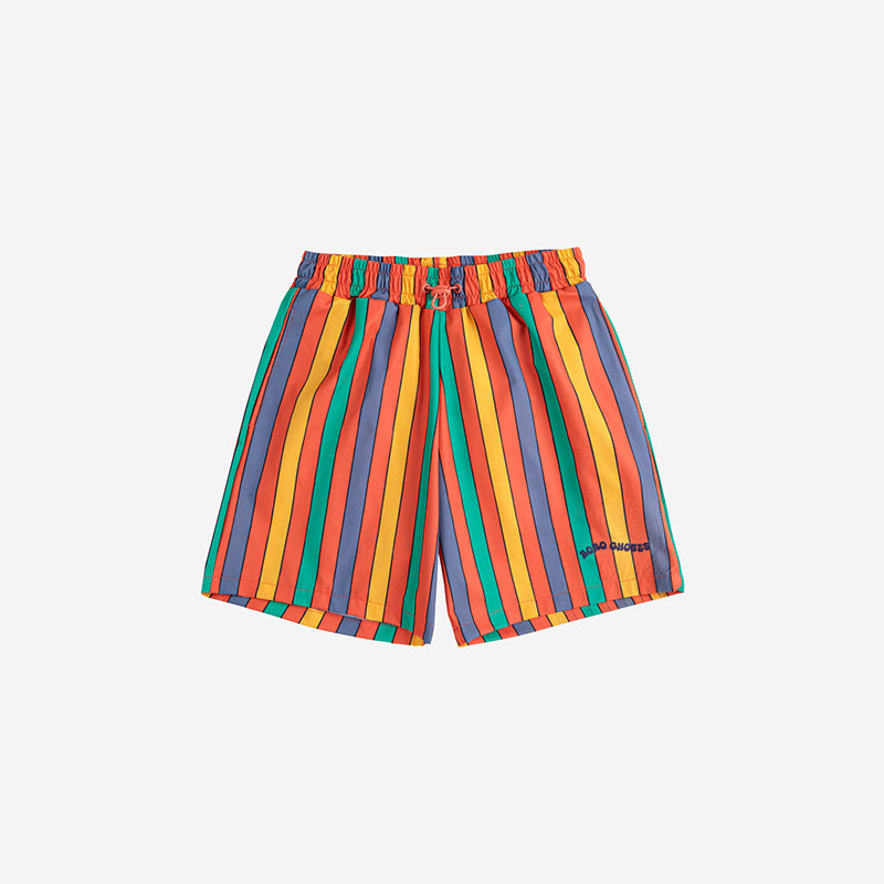 Bobo Choses - Multicolour stripe swim board shorts | Scout & Co