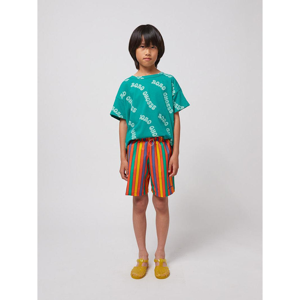 Bobo Choses - Multicolour stripe swim board shorts | Scout & Co