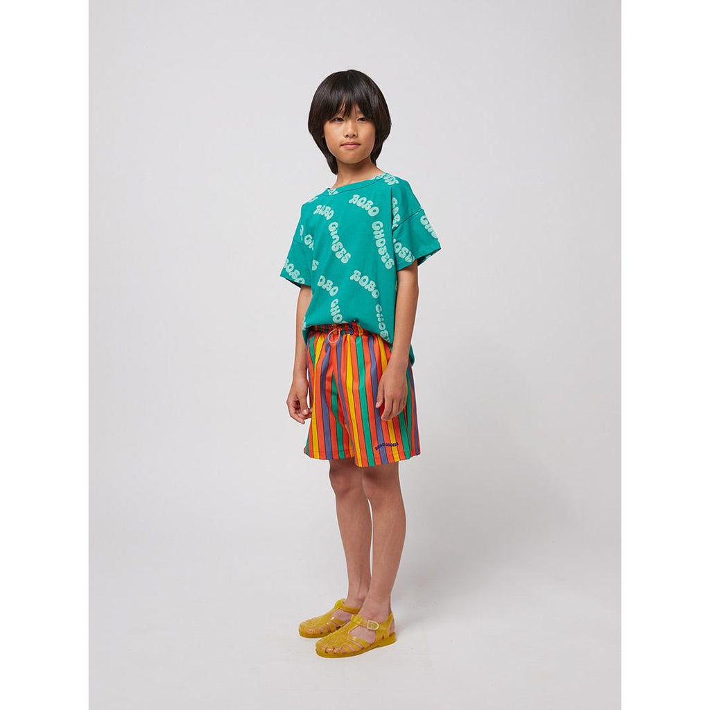 Bobo Choses - Multicolour stripe swim board shorts | Scout & Co