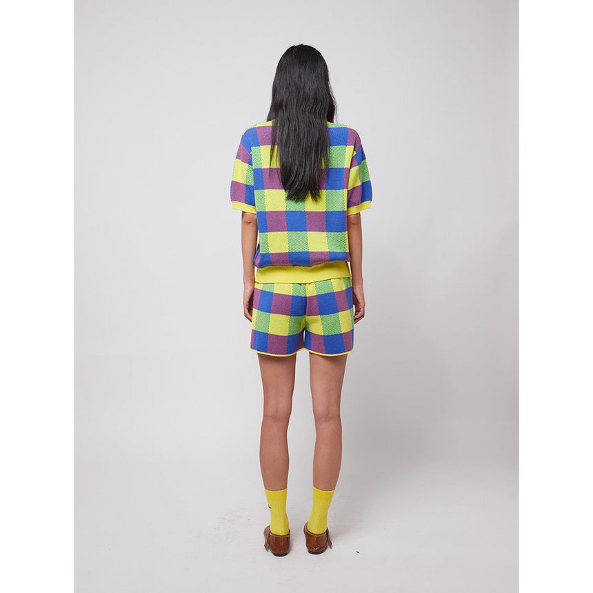 Bobo Choses Woman - Vichy jacquard cotton knitted shorts | Scout & Co