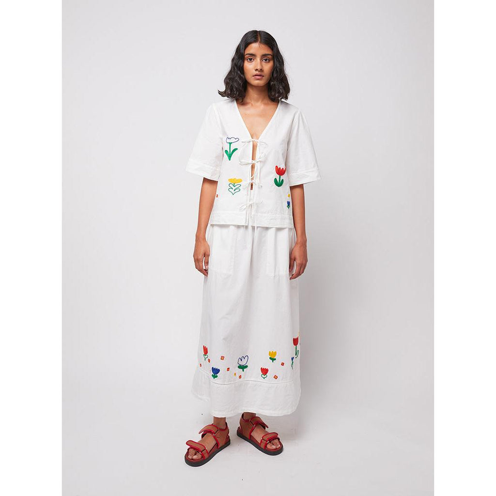 Bobo Choses Woman - Garden embroidery tie blouse | Scout & Co