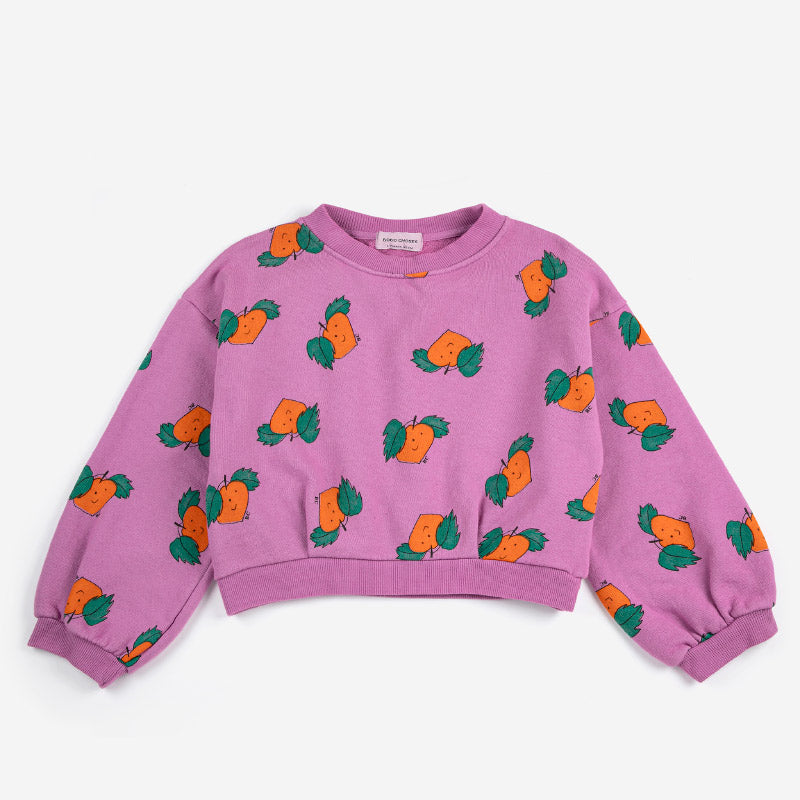 Bobo Choses - Tangerine all-over cropped sweatshirt | Scout & Co