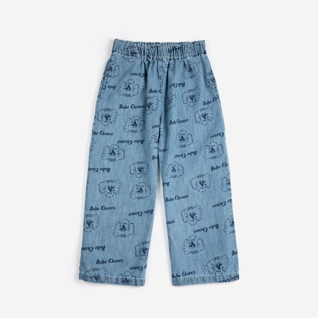 Bobo Choses - Pickles The Dog all-over light denim pants | Scout & Co