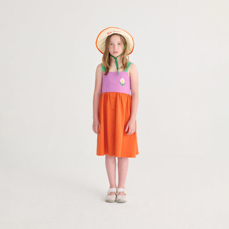 Bobo Choses - Pixel Daisy colour-block woven dress | Scout & Co