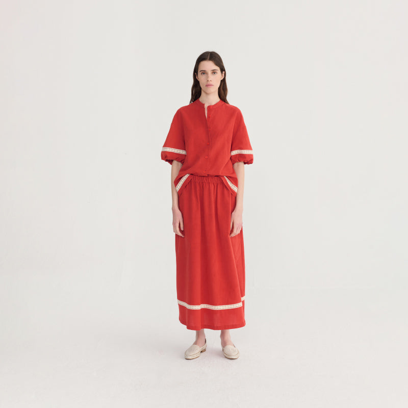 Bobo Choses Woman - Contrast trim puff-sleeve shirt | Scout & Co