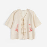 Bobo Choses Woman - Embroidery tie blouse | Scout & Co