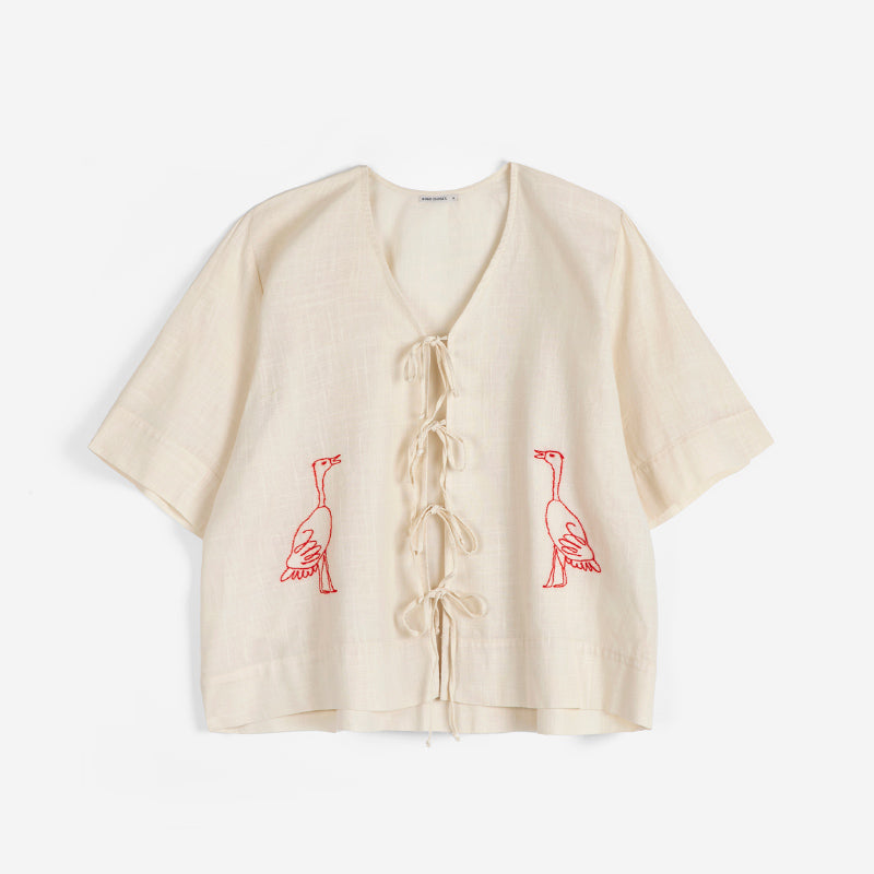 Bobo Choses Woman - Embroidery tie blouse | Scout & Co