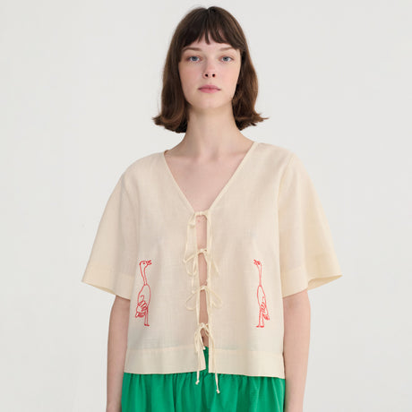 Bobo Choses Woman - Embroidery tie blouse | Scout & Co