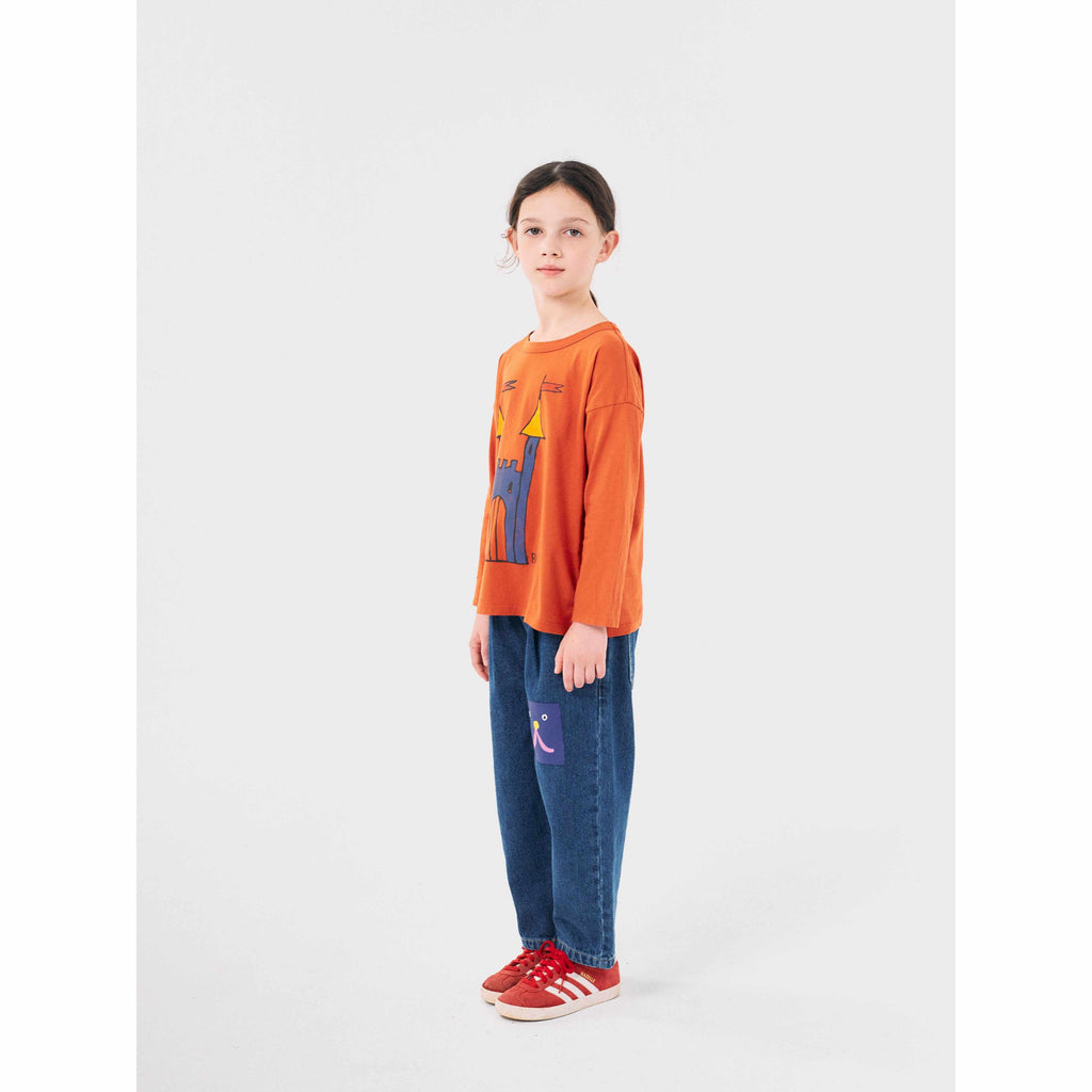 Bobo Choses - Funny Face denim jogging pants | Scout & Co