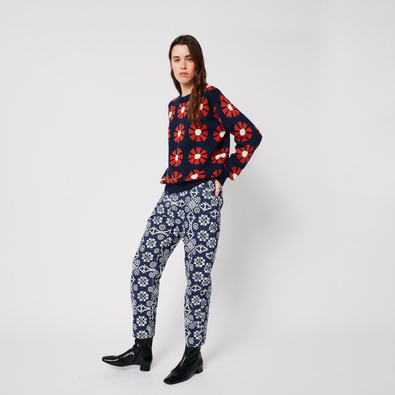 Bobo Choses Woman - Flower jacquard relaxed jumper | Scout & Co