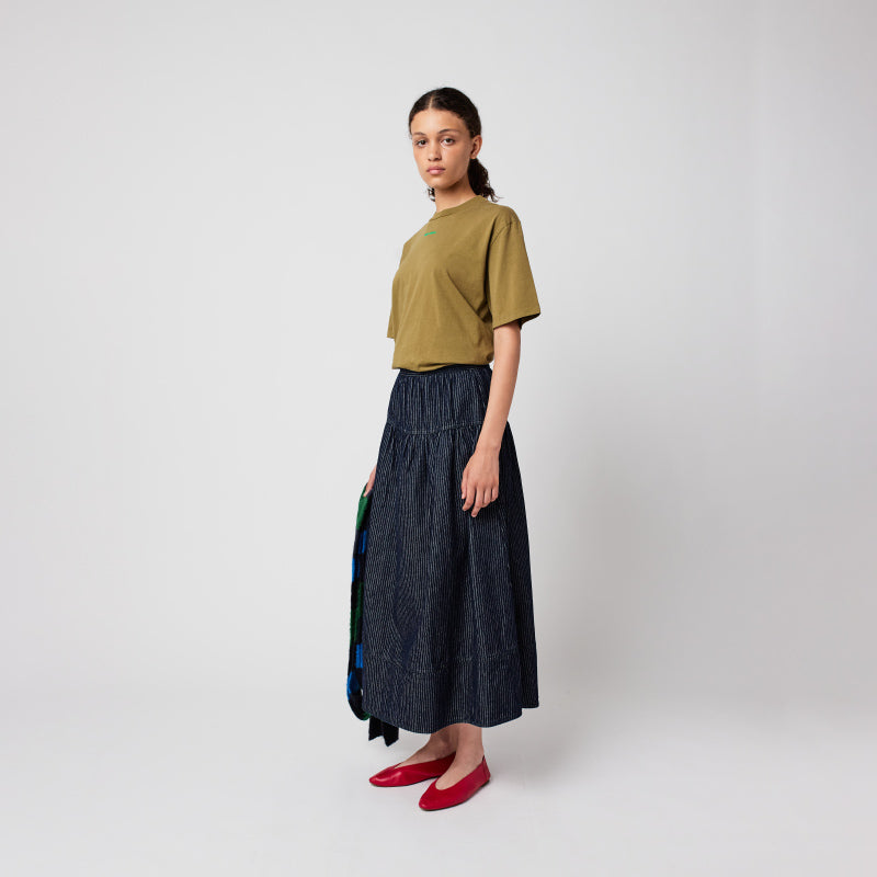 Bobo Choses Woman - Denim stripe A-line skirt | Scout & Co