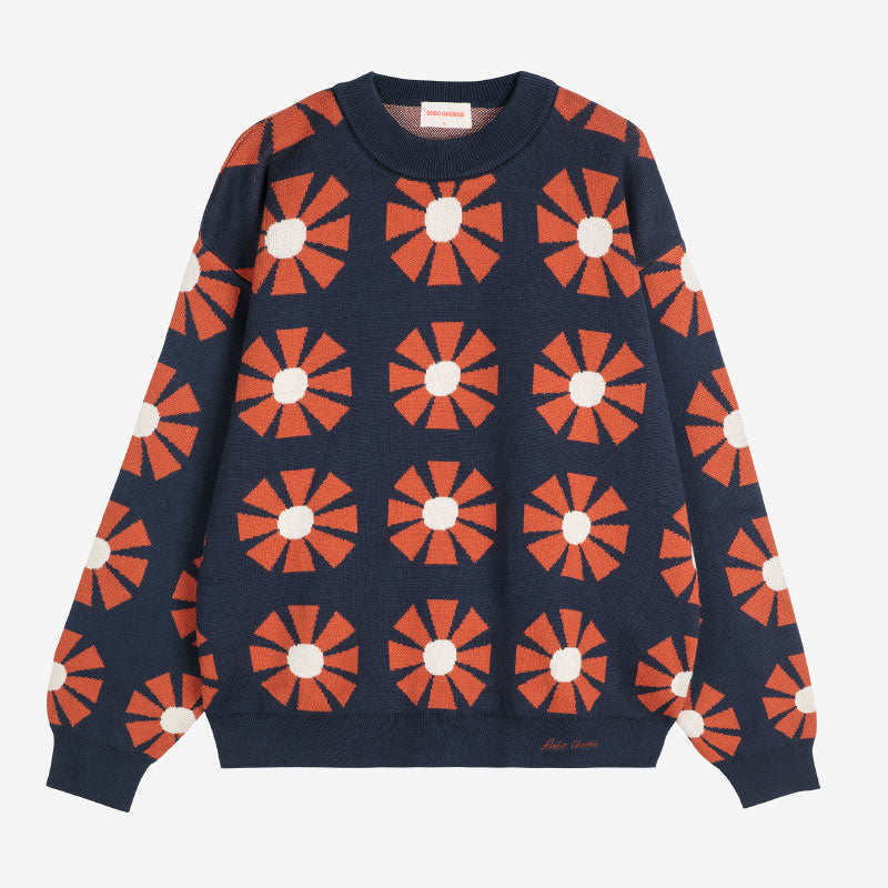 Bobo Choses Woman - Flower jacquard relaxed jumper | Scout & Co