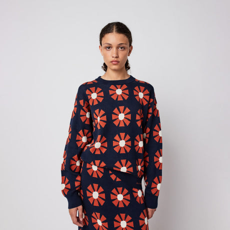 Bobo Choses Woman - Flower jacquard relaxed jumper | Scout & Co