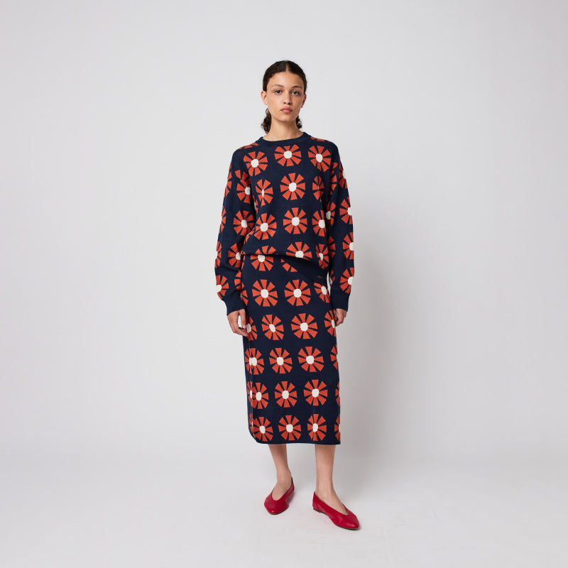Bobo Choses Woman - Flower jacquard relaxed jumper | Scout & Co