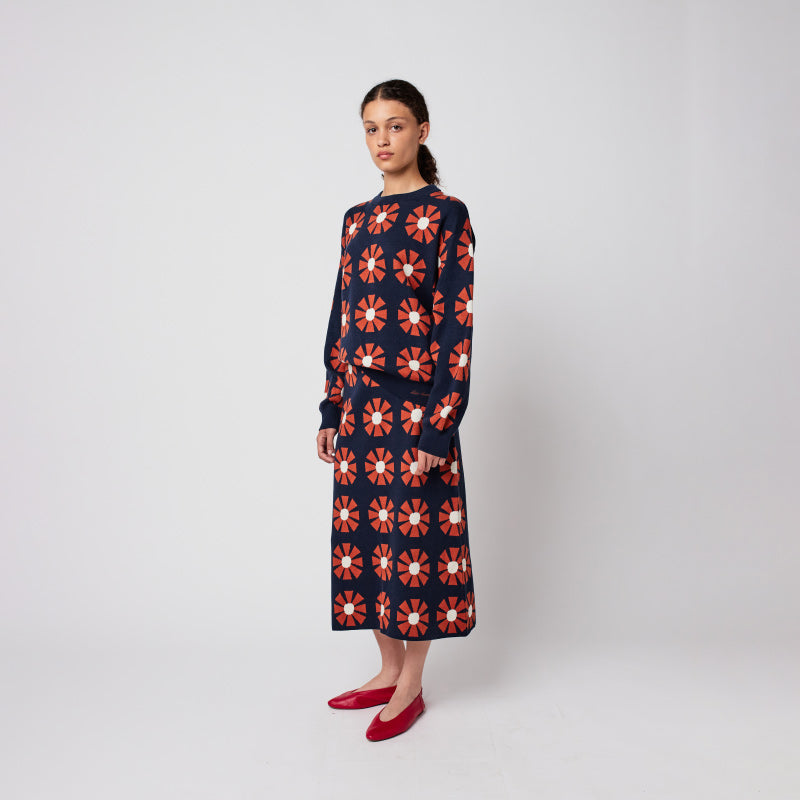 Bobo Choses Woman - Flower jacquard relaxed jumper | Scout & Co