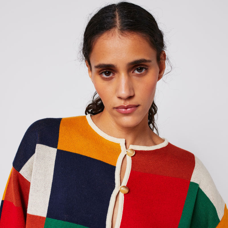 Bobo Choses Woman - Multicolour Check buttoned cardigan | Scout & Co