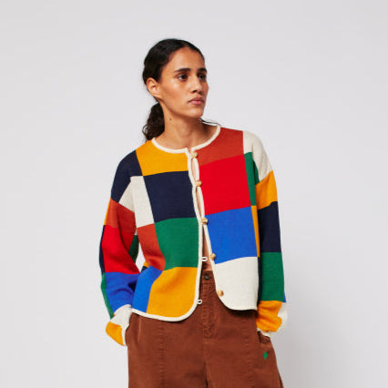 Bobo Choses Woman - Multicolour Check buttoned cardigan | Scout & Co